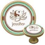 Om Cabinet Knob - Gold (Personalized)