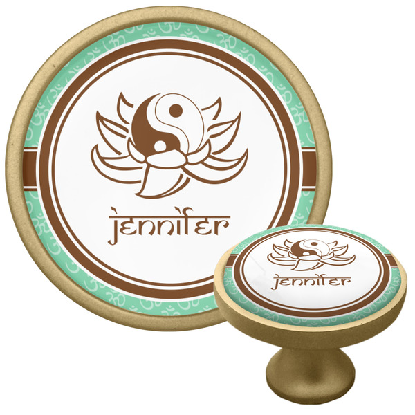 Om Cabinet Knob - Gold - Multi Angle