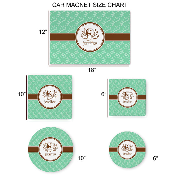 Om Car Magnets - SIZE CHART