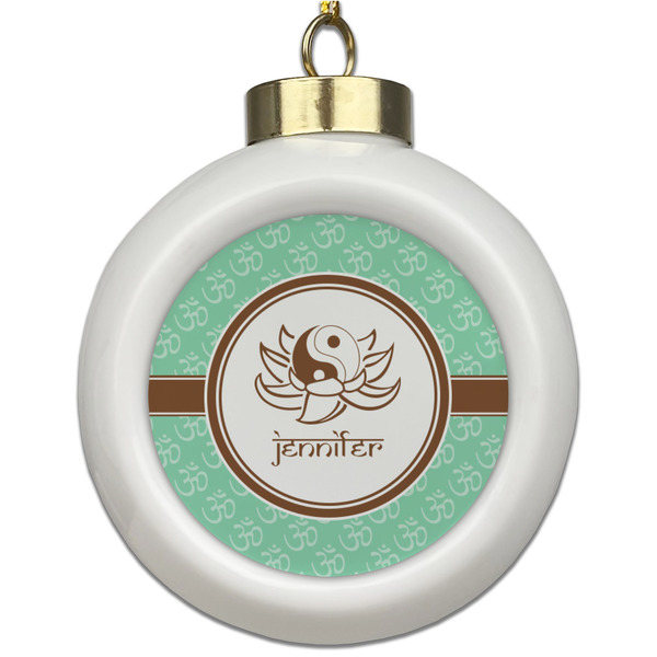 Custom Om Ceramic Ball Ornament (Personalized)
