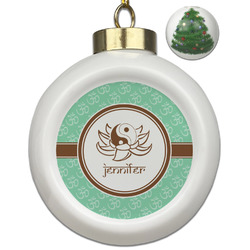 Om Ceramic Ball Ornament - Christmas Tree (Personalized)