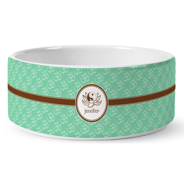 Om Ceramic Dog Bowl - Medium - Front