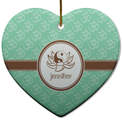 Om Heart Ceramic Ornament w/ Name or Text