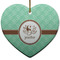 Om Ceramic Flat Ornament - Heart (Front)