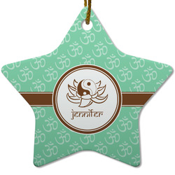 Om Star Ceramic Ornament w/ Name or Text
