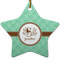 Om Ceramic Flat Ornament - Star (Front)