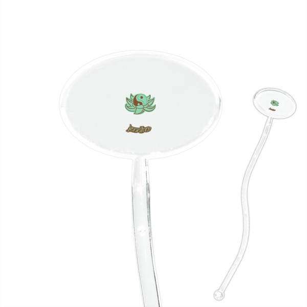 Custom Om 7" Oval Plastic Stir Sticks - Clear (Personalized)