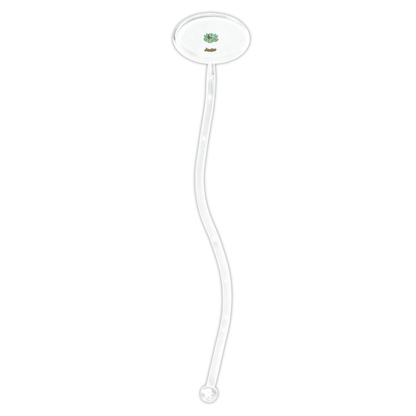 Om Clear Plastic 7" Stir Stick - Oval - Single Stick