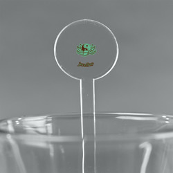 Om 7" Round Plastic Stir Sticks - Clear (Personalized)