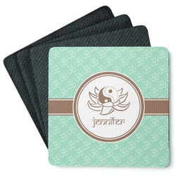 Om Square Rubber Backed Coasters - Set of 4 (Personalized)