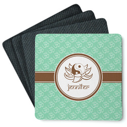 Om Square Rubber Backed Coasters - Set of 4 (Personalized)