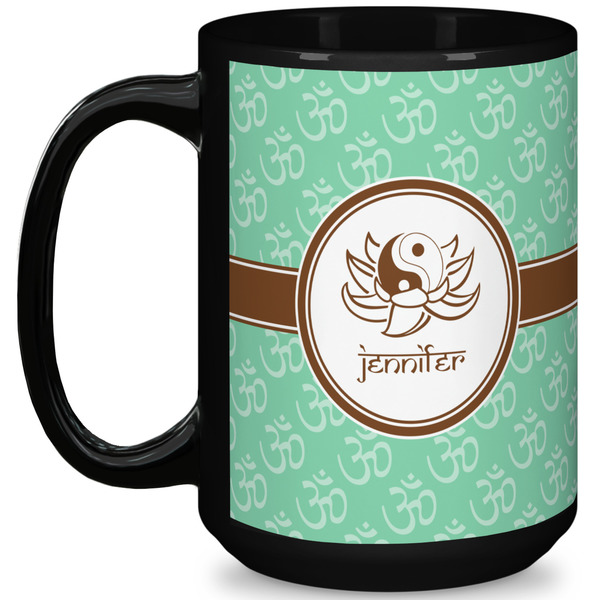 Custom Om 15 Oz Coffee Mug - Black (Personalized)