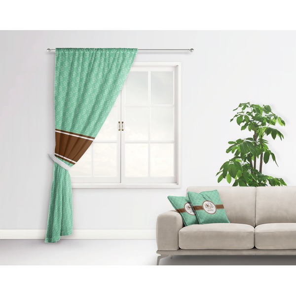 Om Curtain With Window and Rod - in Room Matching Pillow