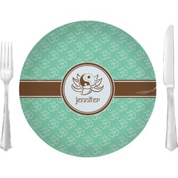 Om 10" Glass Lunch / Dinner Plates - Single or Set (Personalized)
