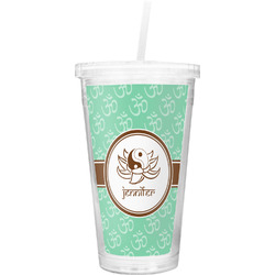 Om Double Wall Tumbler with Straw (Personalized)