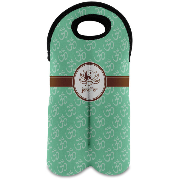 Custom Om Wine Tote Bag (2 Bottles) (Personalized)