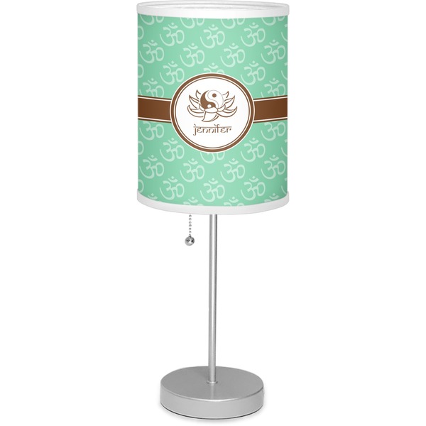 Custom Om 7" Drum Lamp with Shade Linen (Personalized)