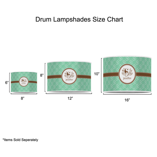 Om Drum Lampshades - Sizing Chart