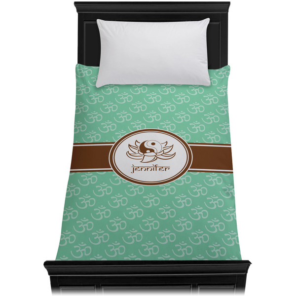 Om Duvet Cover - Twin - On Bed - No Prop