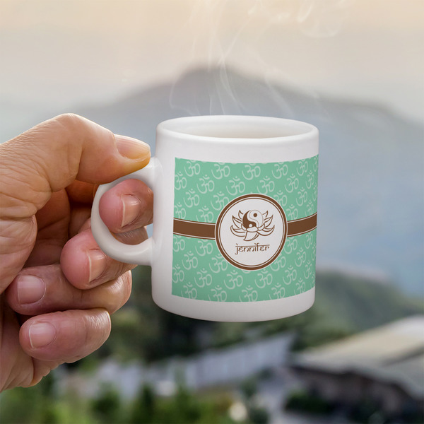 Om Espresso Cup - 3oz LIFESTYLE (new hand)