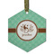 Om Frosted Glass Ornament - Hexagon