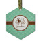 Om Flat Glass Ornament - Hexagon w/ Name or Text