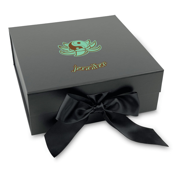 Custom Om Gift Box with Magnetic Lid - Black (Personalized)