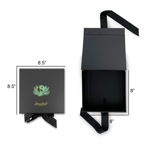 Om Gift Boxes with Magnetic Lid - Black - Open & Closed