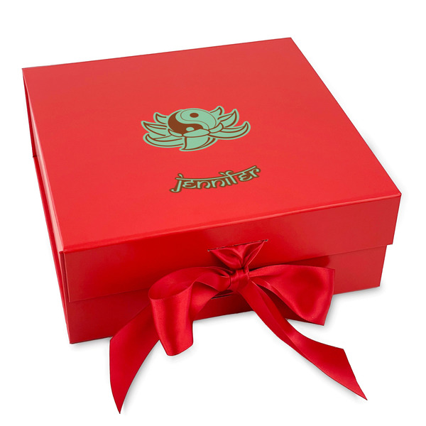 Custom Om Gift Box with Magnetic Lid - Red (Personalized)