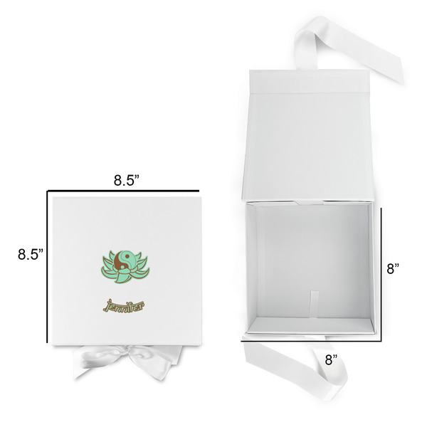Om Gift Boxes with Magnetic Lid - White - Open & Closed