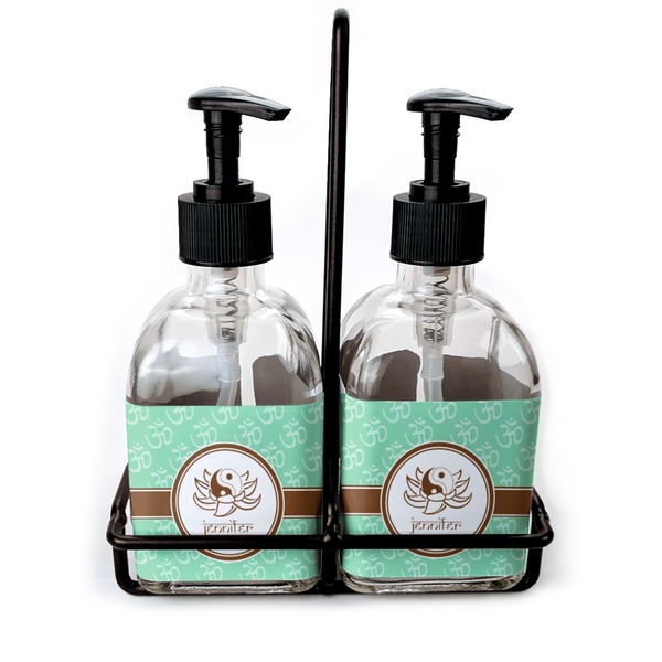 Custom Om Glass Soap & Lotion Bottle Set (Personalized)
