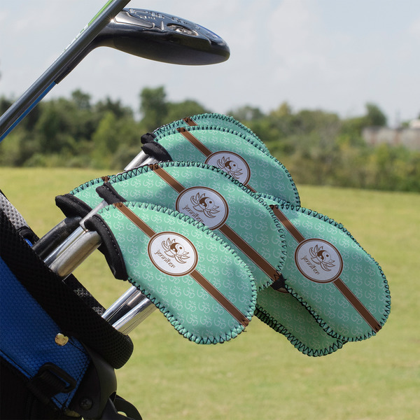 Custom Om Golf Club Iron Cover - Set of 9 (Personalized)