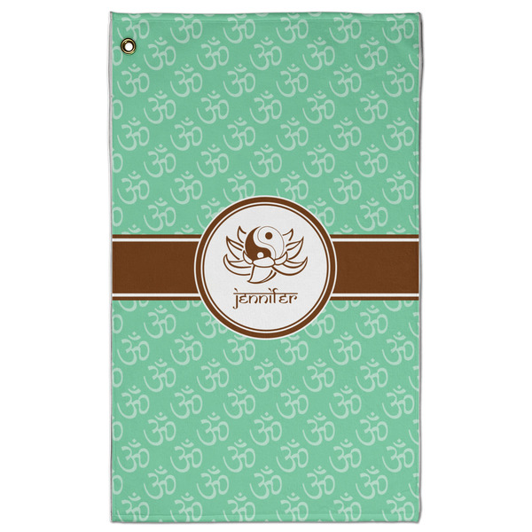 Custom Om Golf Towel - Poly-Cotton Blend w/ Name or Text