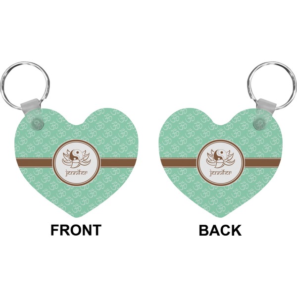 Om Heart Keychain (Front + Back)