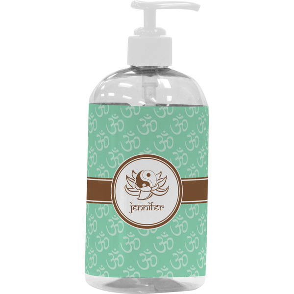 Custom Om Plastic Soap / Lotion Dispenser (16 oz - Large - White) (Personalized)