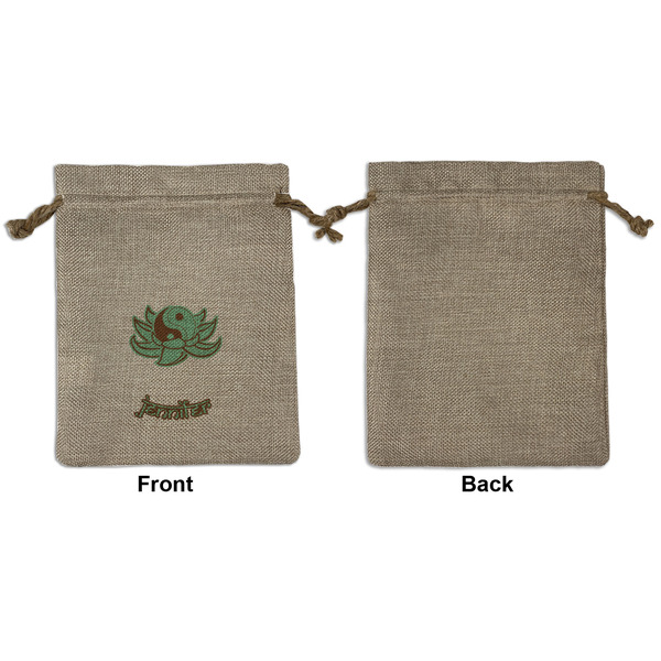 Om Medium Burlap Gift Bag - Front Approval