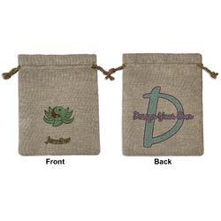 Om Medium Burlap Gift Bag - Front & Back (Personalized)