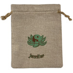Om Medium Burlap Gift Bag - Front (Personalized)