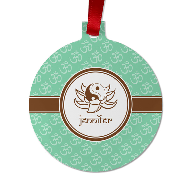 Custom Om Metal Ball Ornament - Double Sided w/ Name or Text