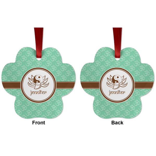 Om Metal Paw Ornament - Front and Back