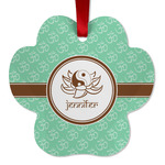 Om Metal Paw Ornament - Double Sided w/ Name or Text