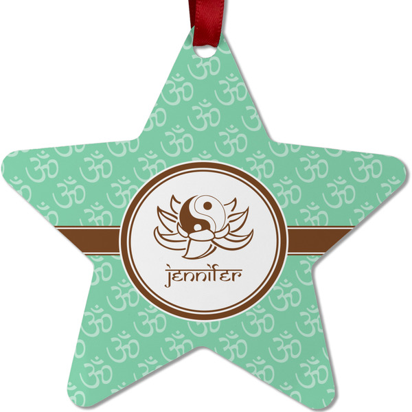 Custom Om Metal Star Ornament - Double Sided w/ Name or Text