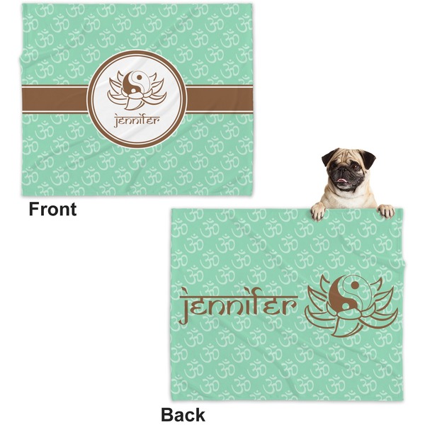 Om Microfleece Dog Blanket - Large- Front & Back