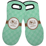 Om Neoprene Oven Mitts - Set of 2 w/ Name or Text
