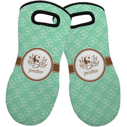 Om Neoprene Oven Mitts - Set of 2 w/ Name or Text