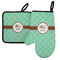 Om Left Oven Mitt & Pot Holder Set w/ Name or Text