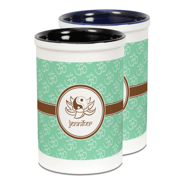 Custom Om Ceramic Pencil Holder - Large