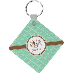 Om Diamond Plastic Keychain w/ Name or Text