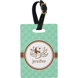 Om Plastic Luggage Tag - Rectangular w/ Name or Text