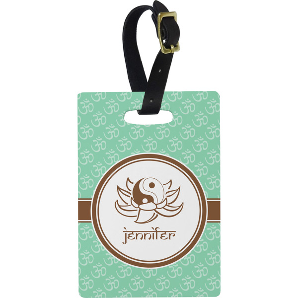 Custom Om Plastic Luggage Tag - Rectangular w/ Name or Text